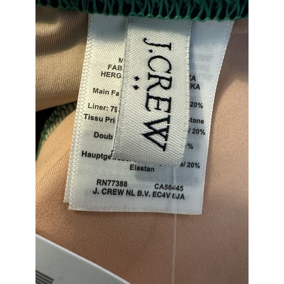 NWT J Crew Factory Womens One Piece Swimsuit XS Cutout Bow Lined Blue and Green - Picture 9 of 10